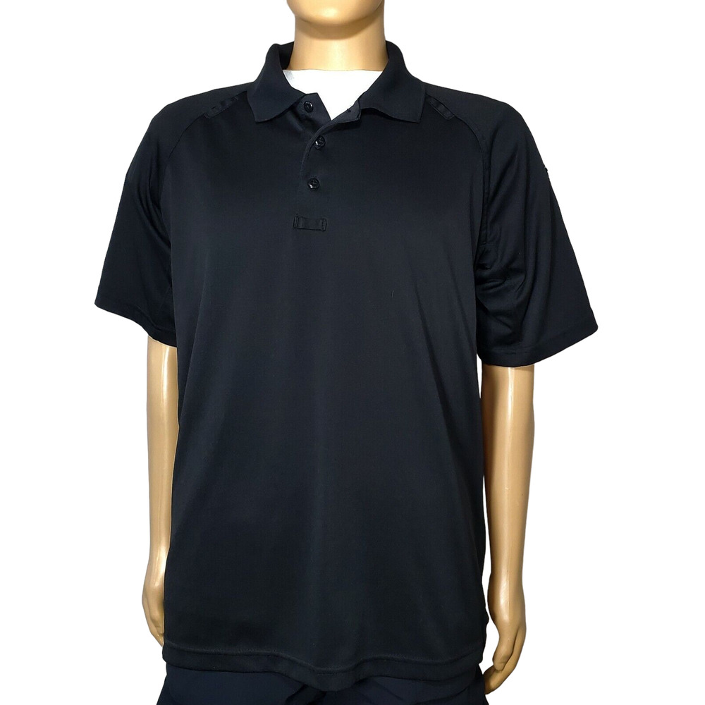 Men's 5.11 Tactical Black SS Polo Shirt Large 100% Cotton RN109614 Range Outdoor